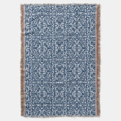 Navy Blue Abstract Deken (Voorkant Verticaal)
