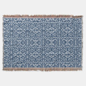 Navy Blue Abstract Deken (Voorkant)