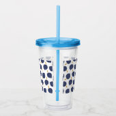 Navy Blue Abstract Flying Bomb Fruit Pattern Acryl Drinkbeker (Rechts)