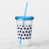 Navy Blue Abstract Flying Bomb Fruit Pattern Acryl Drinkbeker (Achterkant)