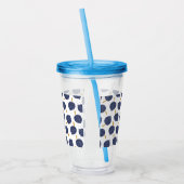 Navy Blue Abstract Flying Bomb Fruit Pattern Acryl Drinkbeker (Links)