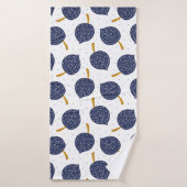 Navy Blue Abstract Flying Bomb Fruit Pattern Badhanddoek (Badhanddoek)