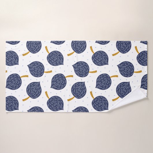 Navy Blue Abstract Flying Bomb Fruit Pattern Badhanddoek (Badhanddoek)