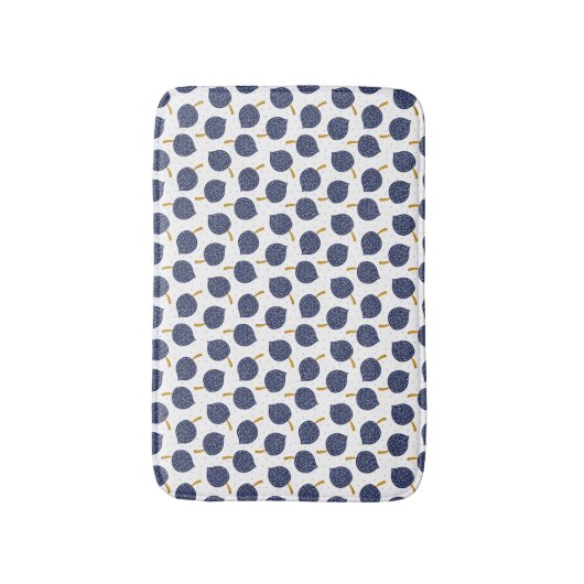 Navy Blue Abstract Flying Bomb Fruit Pattern Badmat (Voorkant Verticaal)