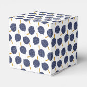 Navy Blue Abstract Flying Bomb Fruit Pattern Bedankdoosjes (Achterkant)