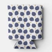 Navy Blue Abstract Flying Bomb Fruit Pattern Blikjeskoeler (Achterkant)