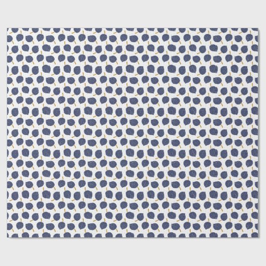 Navy Blue Abstract Flying Bomb Fruit Pattern Cadeaupapier (Vlak)