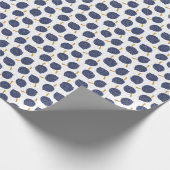 Navy Blue Abstract Flying Bomb Fruit Pattern Cadeaupapier (Hoek)