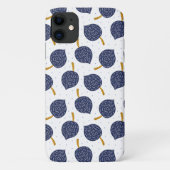 Navy Blue Abstract Flying Bomb Fruit Pattern Case-Mate iPhone Case (Achterkant)