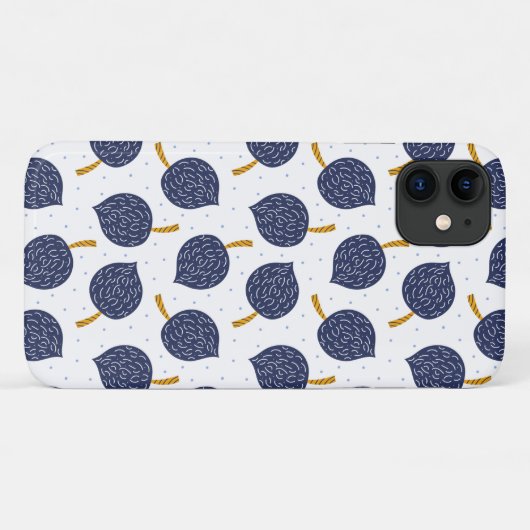Navy Blue Abstract Flying Bomb Fruit Pattern Case-Mate iPhone Case (Achterkant (horizontaal))