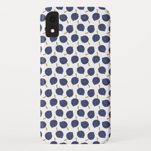 Navy Blue Abstract Flying Bomb Fruit Pattern Case-Mate iPhone Case (Achterkant)