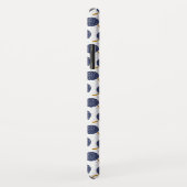 Navy Blue Abstract Flying Bomb Fruit Pattern Case-Mate iPhone Case (Achterkant/rechts)