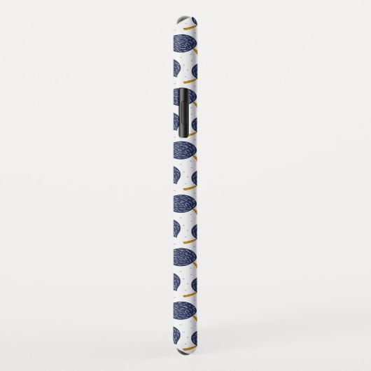 Navy Blue Abstract Flying Bomb Fruit Pattern Case-Mate iPhone Case (Achterkant/rechts)