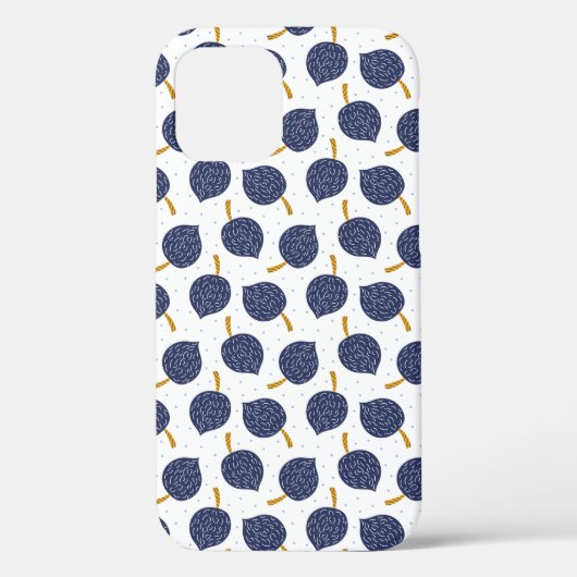 Navy Blue Abstract Flying Bomb Fruit Pattern Case-Mate iPhone Case (Achterkant)