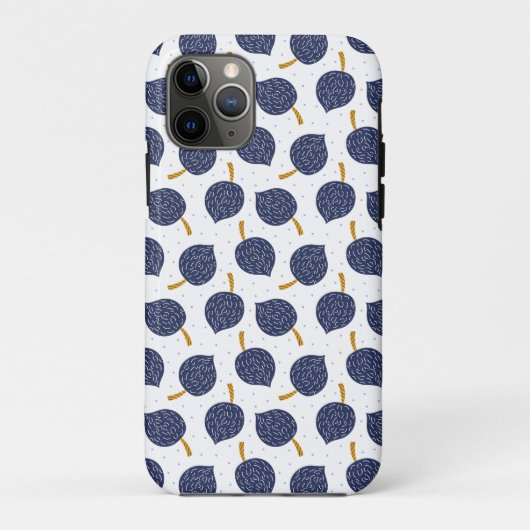 Navy Blue Abstract Flying Bomb Fruit Pattern Case-Mate iPhone Case (Achterkant)