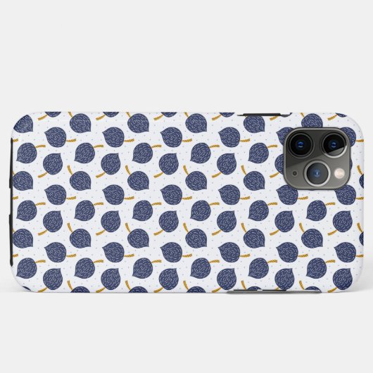Navy Blue Abstract Flying Bomb Fruit Pattern Case-Mate iPhone Case (Achterkant (horizontaal))