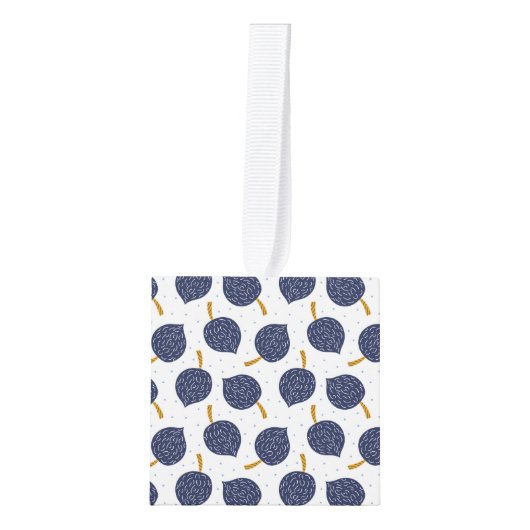 Navy Blue Abstract Flying Bomb Fruit Pattern Decoratie (Voorkant)