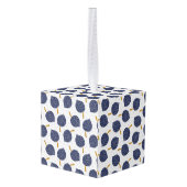 Navy Blue Abstract Flying Bomb Fruit Pattern Decoratie (Achter hoekig)