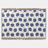 Navy Blue Abstract Flying Bomb Fruit Pattern Deken (Voorkant)