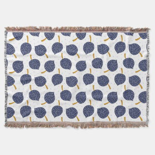Navy Blue Abstract Flying Bomb Fruit Pattern Deken