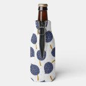Navy Blue Abstract Flying Bomb Fruit Pattern Flesjeskoeler (Fles Achterkant)