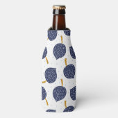 Navy Blue Abstract Flying Bomb Fruit Pattern Flesjeskoeler (Fles Voorkant)