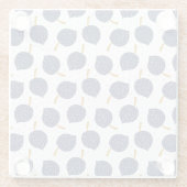 Navy Blue Abstract Flying Bomb Fruit Pattern Glazen Onderzetter (Achterkant)