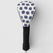 Navy Blue Abstract Flying Bomb Fruit Pattern Golfheadcover (Voorkant)