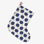 Navy Blue Abstract Flying Bomb Fruit Pattern Grote Kerstsok (Voorkant (Hangend))