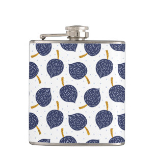 Navy Blue Abstract Flying Bomb Fruit Pattern Heupfles