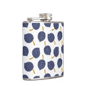 Navy Blue Abstract Flying Bomb Fruit Pattern Heupfles (Rechts)