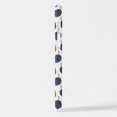 Navy Blue Abstract Flying Bomb Fruit Pattern iPhone Hoesje (Linkerkant)