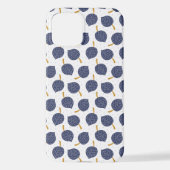 Navy Blue Abstract Flying Bomb Fruit Pattern iPhone Hoesje (Achterkant)