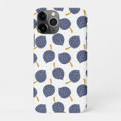 Navy Blue Abstract Flying Bomb Fruit Pattern iPhone Hoesje (Achterkant)