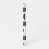 Navy Blue Abstract Flying Bomb Fruit Pattern iPhone Hoesje (Rechterkant)