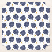 Navy Blue Abstract Flying Bomb Fruit Pattern Kartonnen Onderzetters (Voorkant)