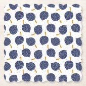 Navy Blue Abstract Flying Bomb Fruit Pattern Kartonnen Onderzetters (Voorkant)