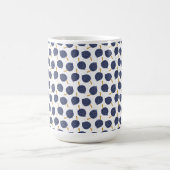 Navy Blue Abstract Flying Bomb Fruit Pattern Magische Mok (Midden)