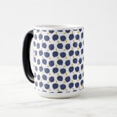Navy Blue Abstract Flying Bomb Fruit Pattern Magische Mok (Voorkant links)