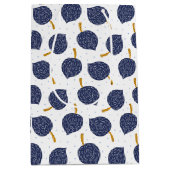 Navy Blue Abstract Flying Bomb Fruit Pattern Medium Cadeauzakje (Voorkant)