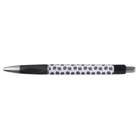 Navy Blue Abstract Flying Bomb Fruit Pattern Pen (Voorkant)