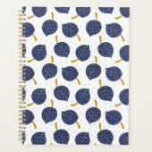 Navy Blue Abstract Flying Bomb Fruit Pattern Planner (Voorkant)