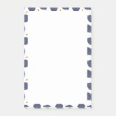 Navy Blue Abstract Flying Bomb Fruit Pattern Post-it® Notes (Voorkant)