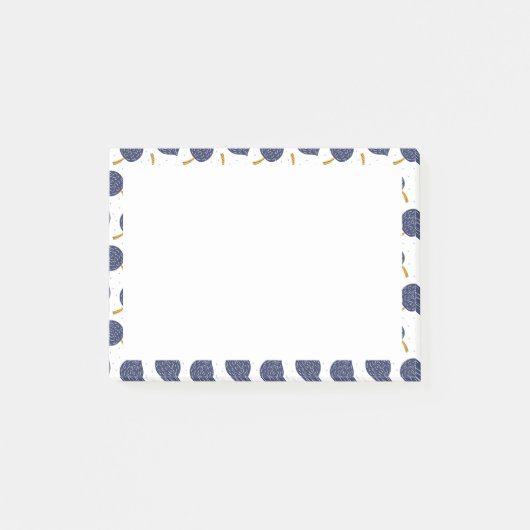 Navy Blue Abstract Flying Bomb Fruit Pattern Post-it® Notes (Voorkant)