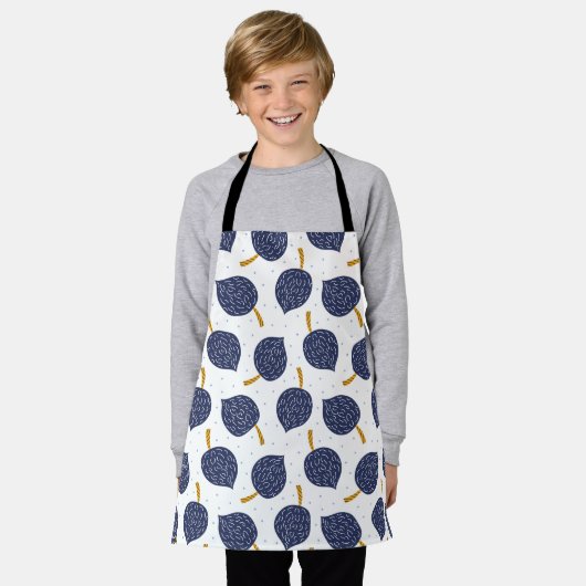 Navy Blue Abstract Flying Bomb Fruit Pattern Schort (Gedragen)