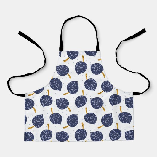 Navy Blue Abstract Flying Bomb Fruit Pattern Schort (Voorkant)