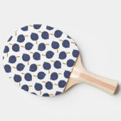 Navy Blue Abstract Flying Bomb Fruit Pattern Tafeltennisbatje (Zijkant)