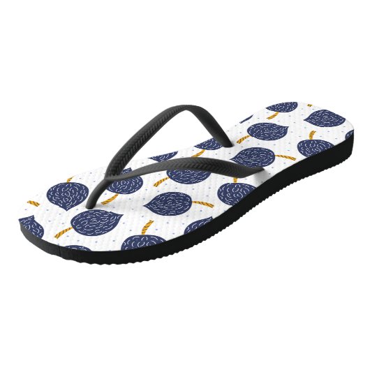Navy Blue Abstract Flying Bomb Fruit Pattern Teenslippers (Schuin)