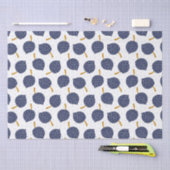 Navy Blue Abstract Flying Bomb Fruit Pattern Tissuepapier (Craft)
