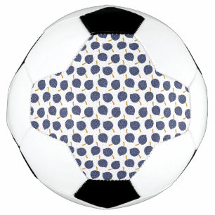 Navy Blue Abstract Flying Bomb Fruit Pattern Voetbal